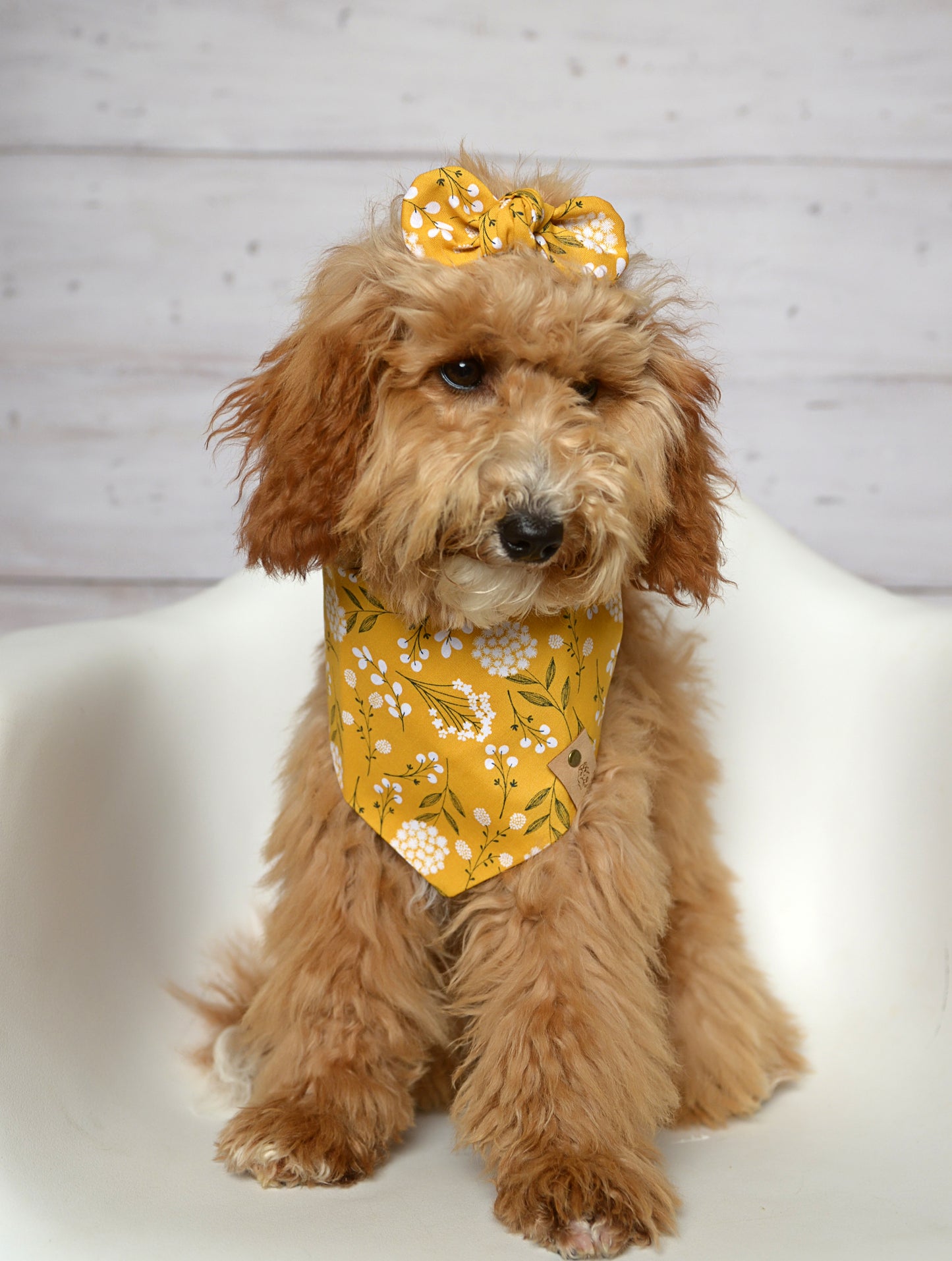 Mustard Floral Dog Bandana