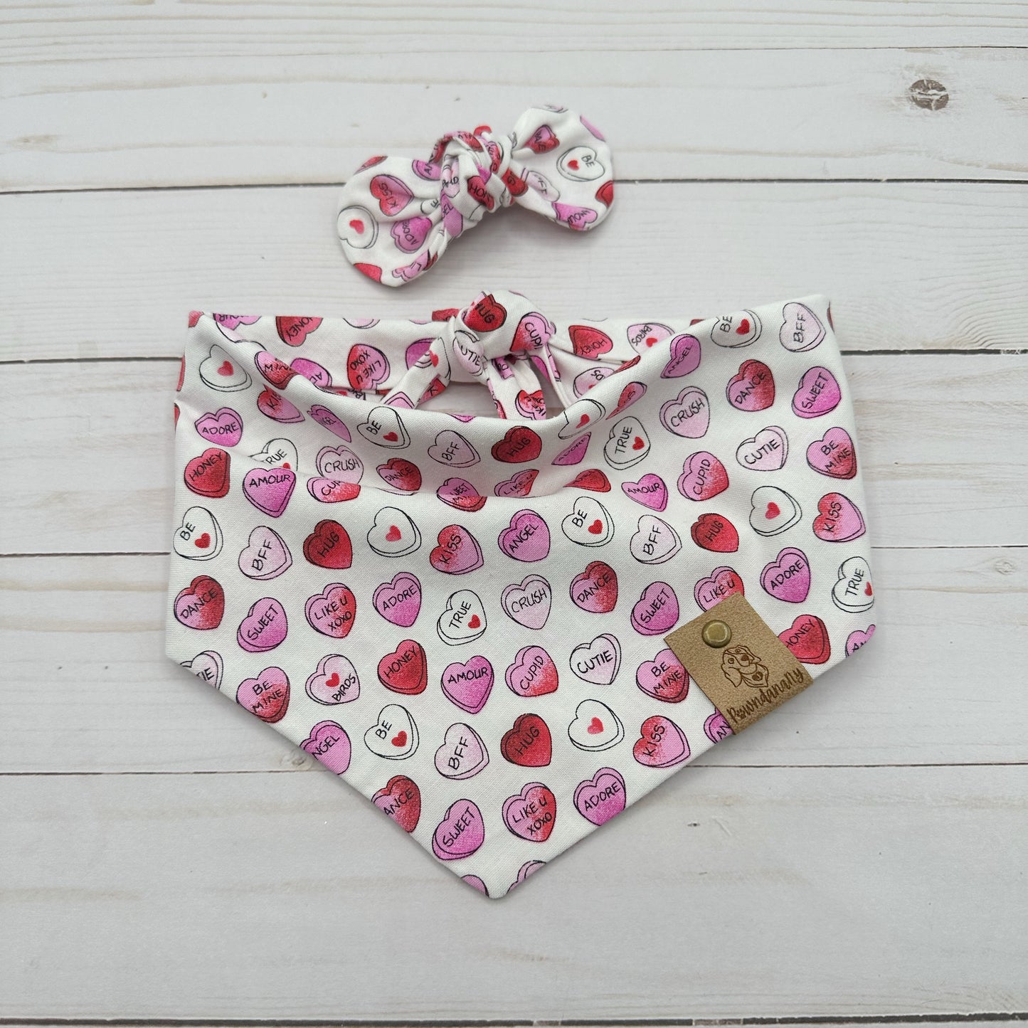 Candy Hearts Valentine Dog Bandana