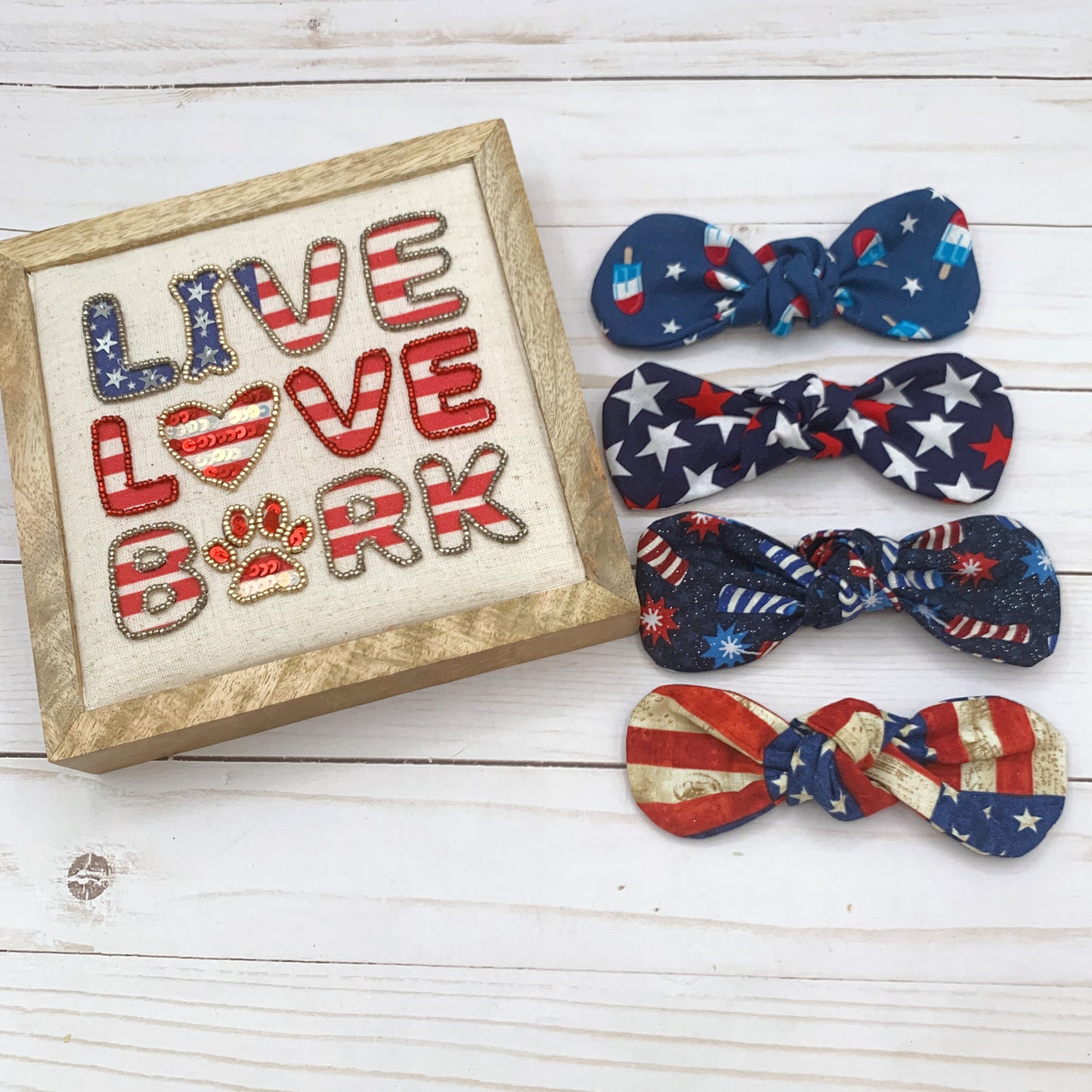 Patriotic Dog Hair Bows