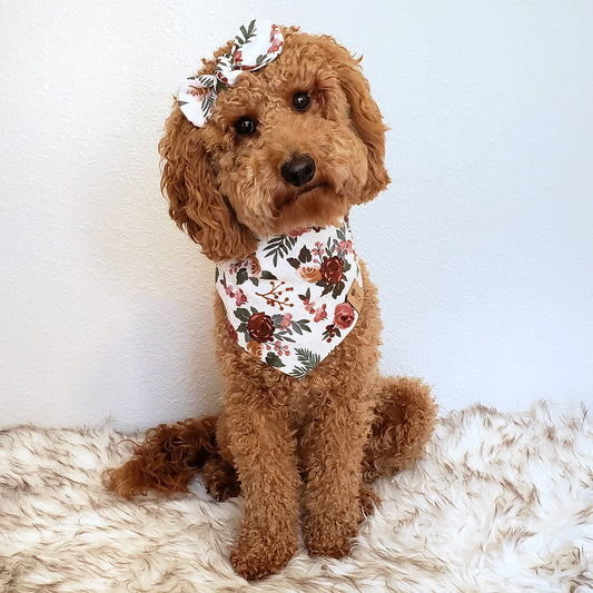 Mauve Floral Dog Bandana