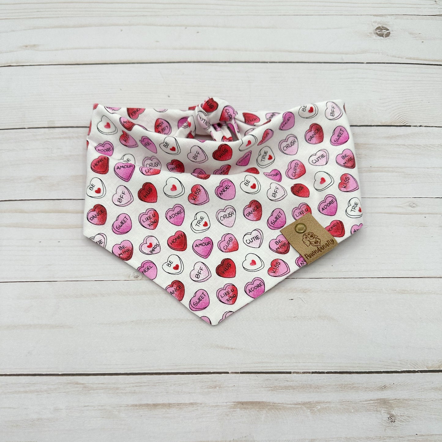 Candy Hearts Valentine Dog Bandana