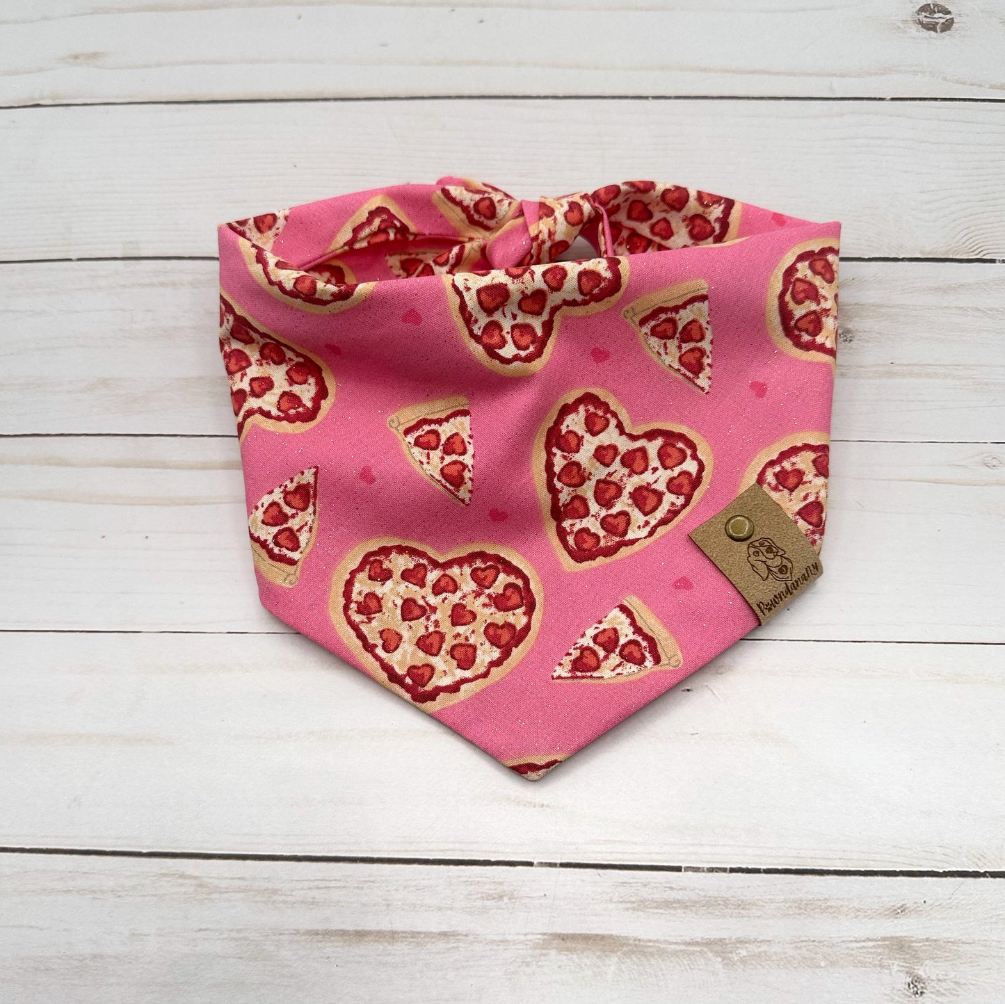 Pizza Hearts Valentine Dog Bandana