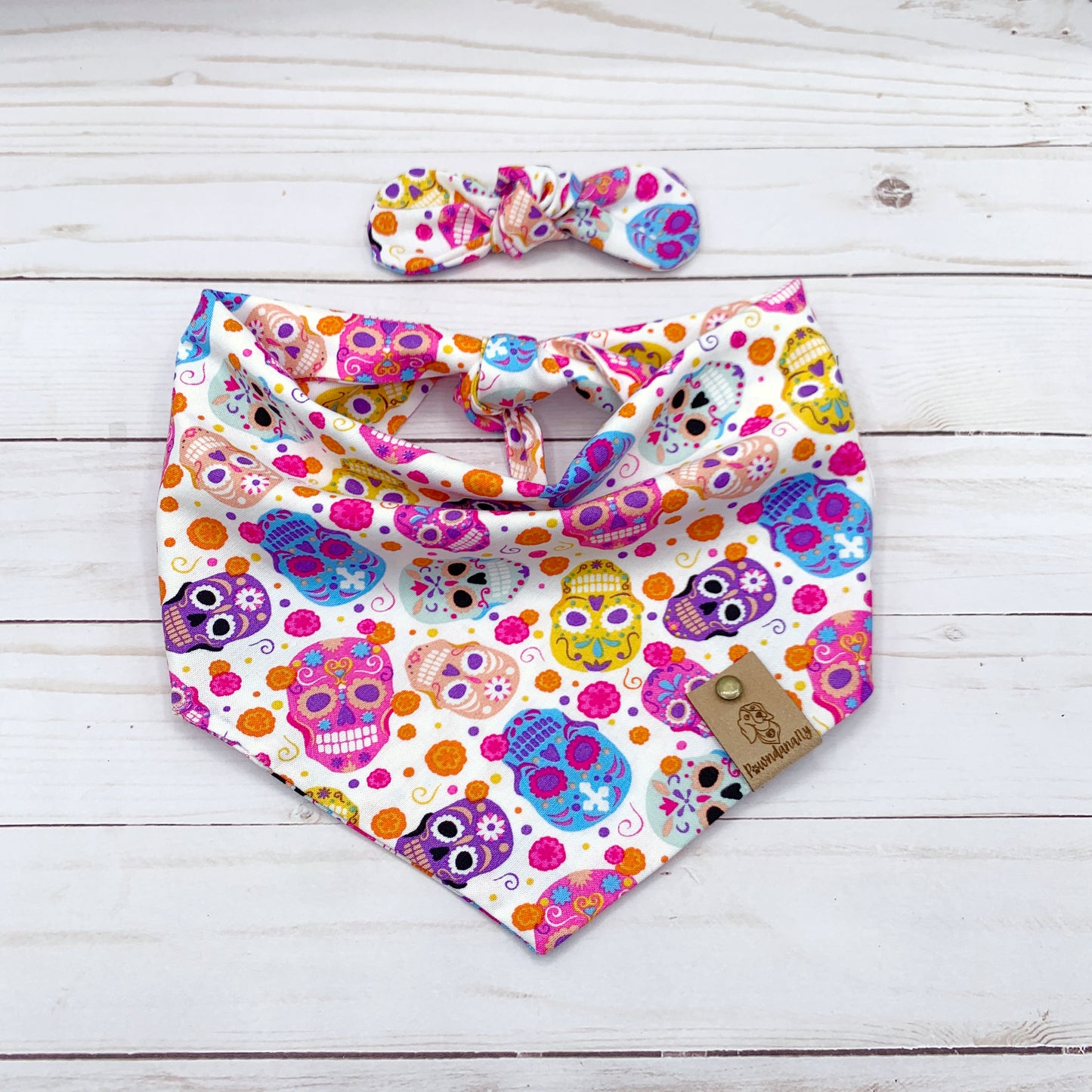 Sugar Skulls Dog Bandana