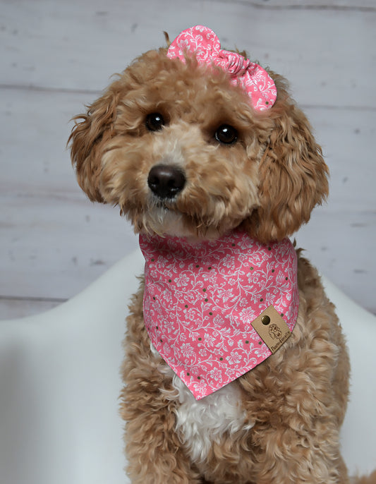 Pink Floral Dog Bandana