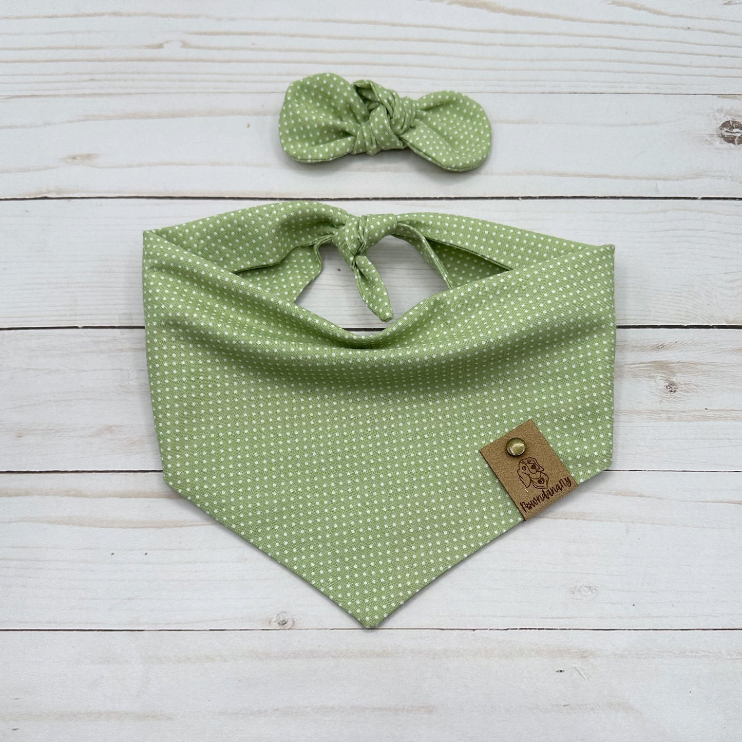 Sage Dot Dog Bandana