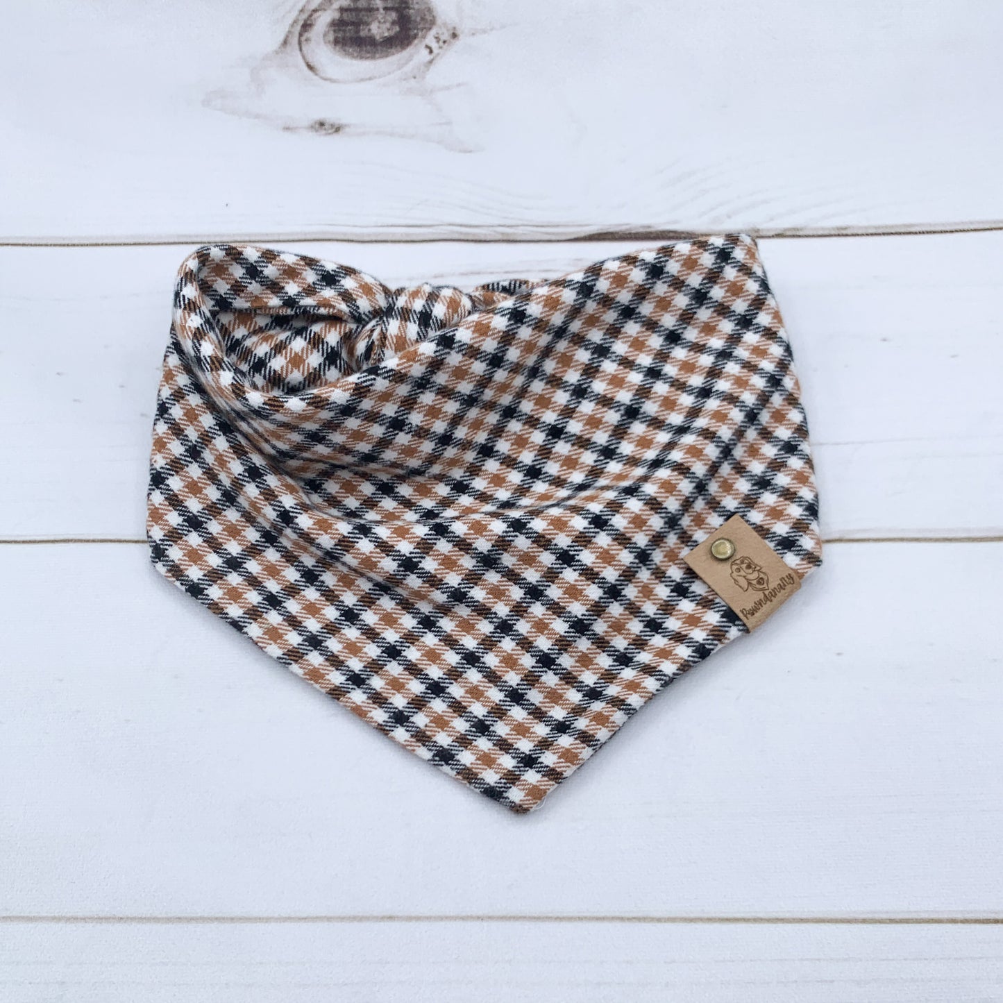 Caramel Latte Dog Bandana - Flannel