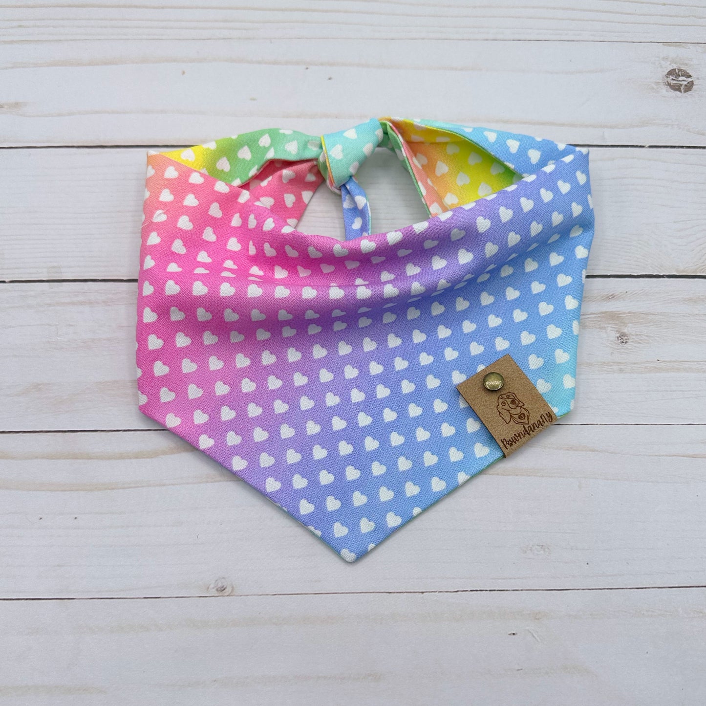 Rainbow Hearts Dog Bandana