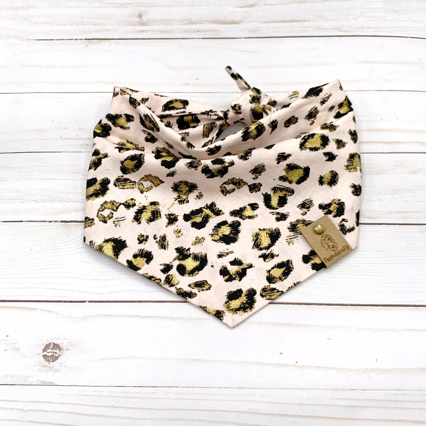 Pink Gold Leopard Dog Bandana