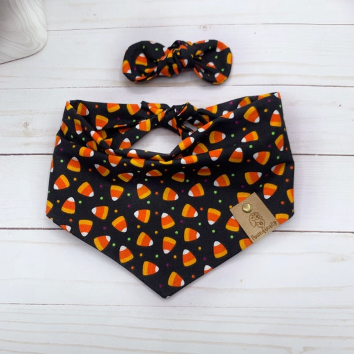 Halloween Candy Corn Dog Bandana