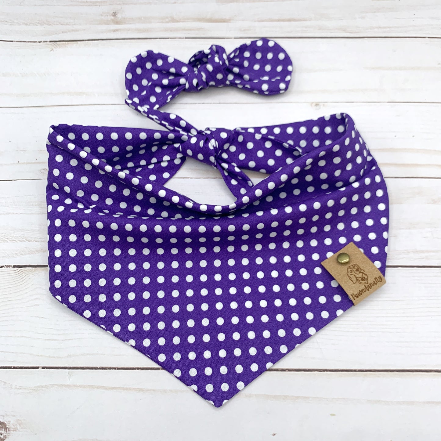 Purple Polka Dot Dog Bandana