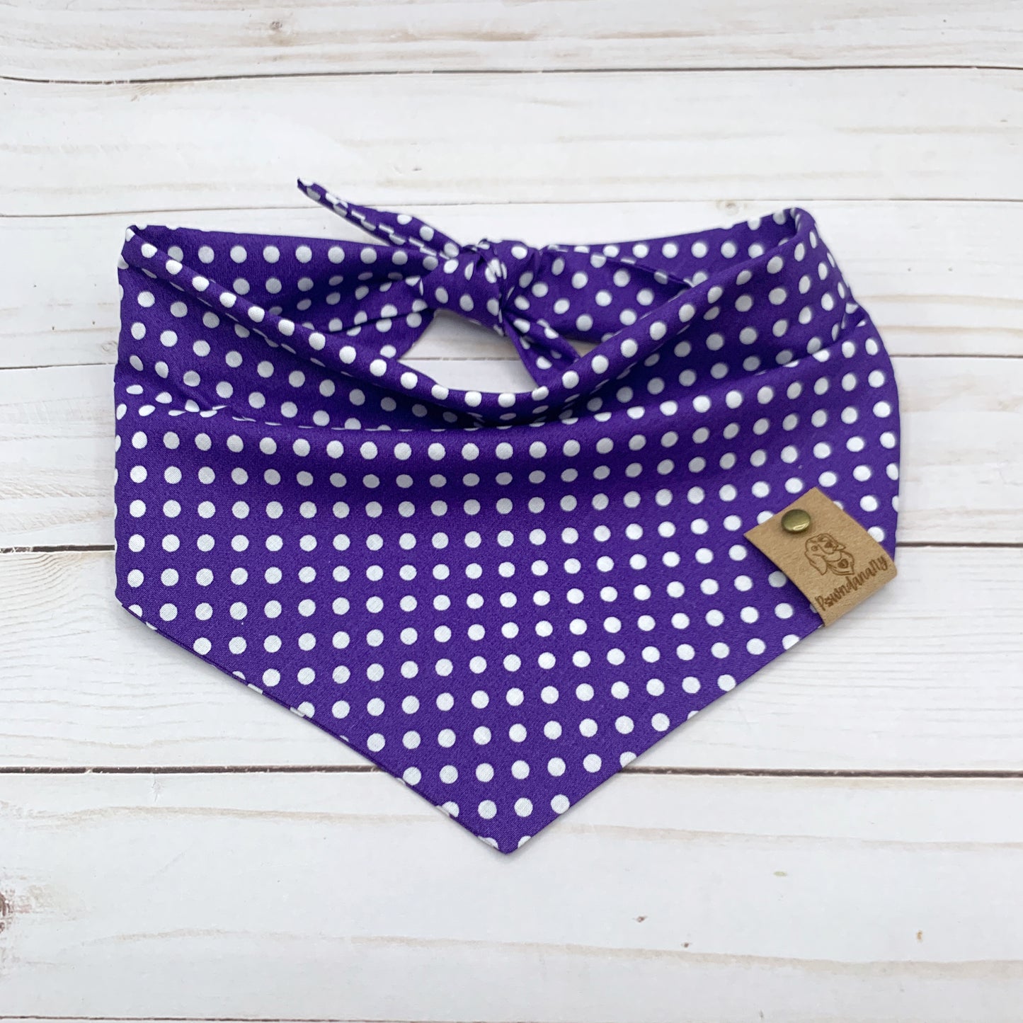 Purple Polka Dot Dog Bandana